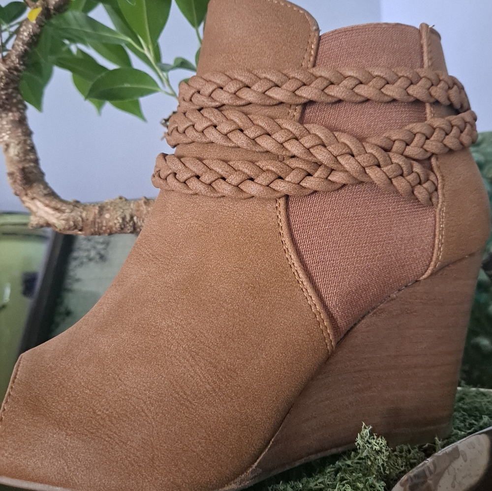 Wedge Open Toe Ankle Boot